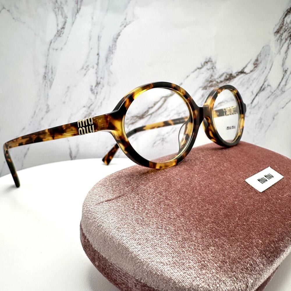 NEW MIU MIU Womens Eyeglasses Brown Oval Full Rim Frames 50-18mm Rx-able Womens
